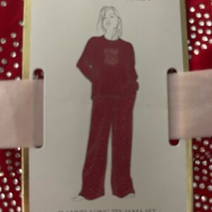 Victoria's Secret Red Flannel Pajama Set with Rhinestones